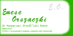 emese orszaczki business card